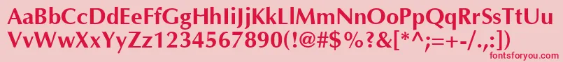 Optimab Font – Red Fonts on Pink Background