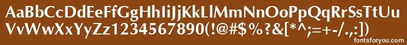 Шрифт Optimab – белые шрифты на коричневом фоне