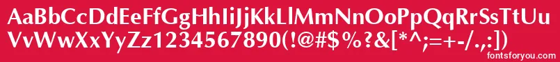 Optimab-fontti – valkoiset fontit punaisella taustalla