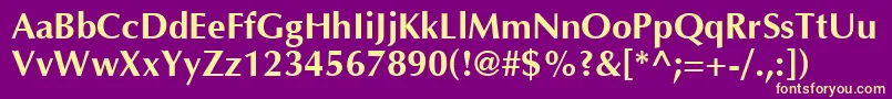 Optimab Font – Yellow Fonts on Purple Background