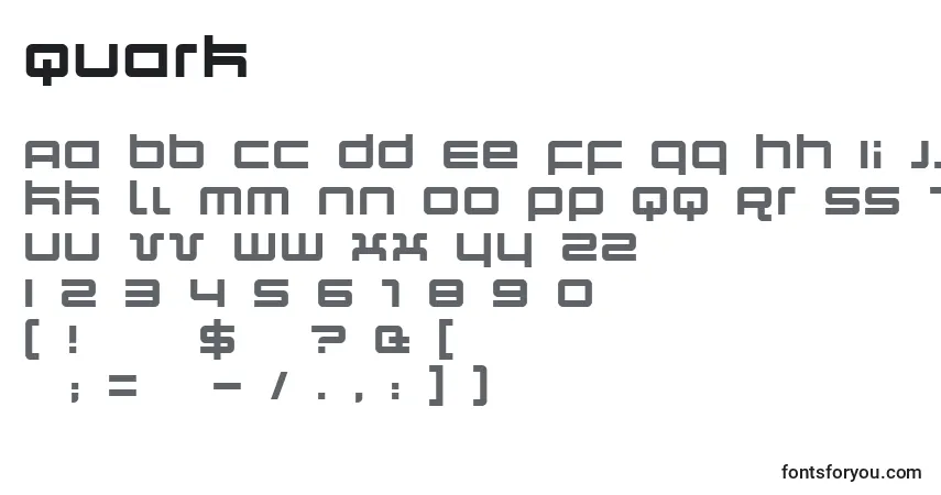Шрифт Quark – алфавит, цифры, специальные символы