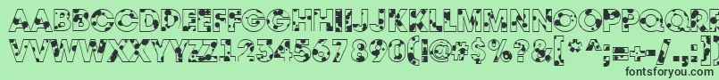 フォントAAvantedrp – 緑の背景に黒い文字