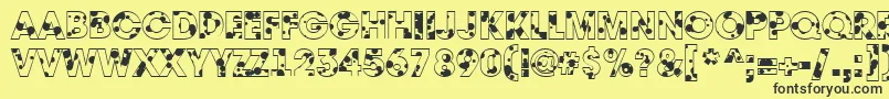 AAvantedrp-Schriftart – Schwarze Schriften auf gelbem Hintergrund