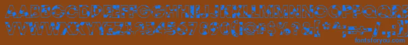 AAvantedrp Font – Blue Fonts on Brown Background