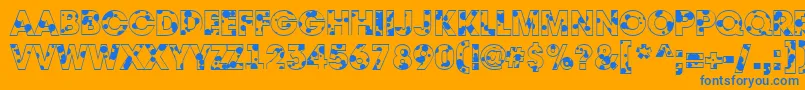 AAvantedrp Font – Blue Fonts on Orange Background