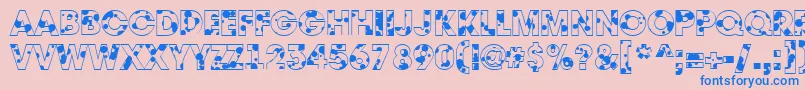 Czcionka AAvantedrp – niebieskie czcionki na różowym tle