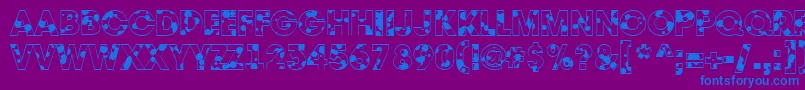 フォントAAvantedrp – 紫色の背景に青い文字