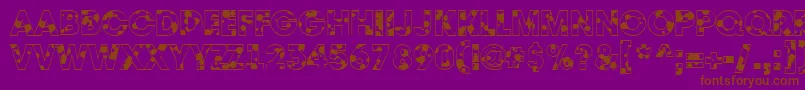 AAvantedrp-fontti – ruskeat fontit violetilla taustalla