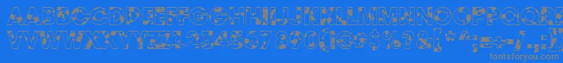 AAvantedrp-Schriftart – Graue Schriften auf blauem Hintergrund