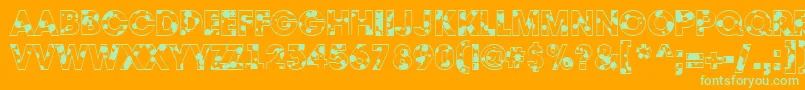 AAvantedrp-fontti – vihreät fontit oranssilla taustalla