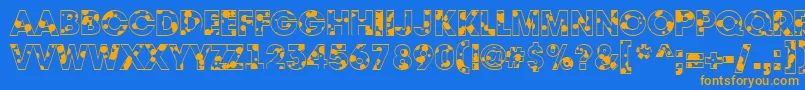 AAvantedrp-fontti – oranssit fontit sinisellä taustalla