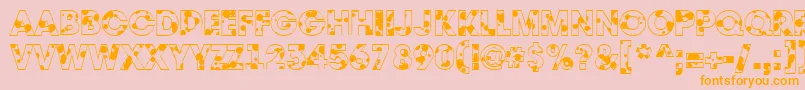 AAvantedrp-Schriftart – Orangefarbene Schriften auf rosa Hintergrund