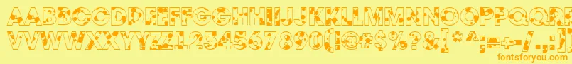 AAvantedrp-fontti – oranssit fontit keltaisella taustalla