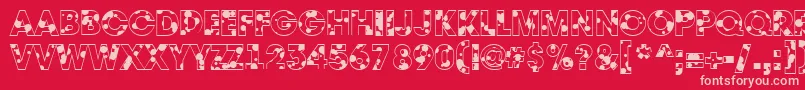 AAvantedrp-Schriftart – Rosa Schriften auf rotem Hintergrund