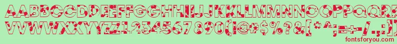 フォントAAvantedrp – 赤い文字の緑の背景