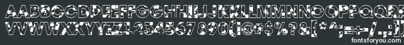 AAvantedrp-fontti – valkoiset fontit mustalla taustalla