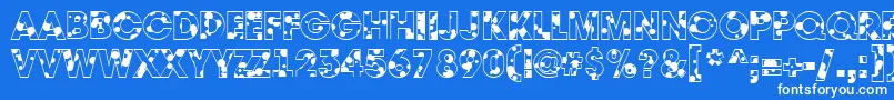 AAvantedrp-fontti – valkoiset fontit sinisellä taustalla