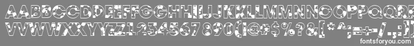 AAvantedrp-Schriftart – Weiße Schriften auf grauem Hintergrund
