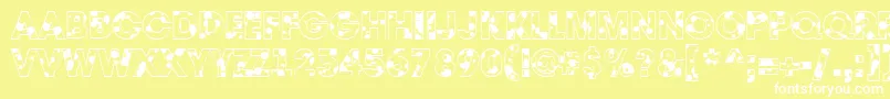 Czcionka AAvantedrp – białe czcionki na żółtym tle