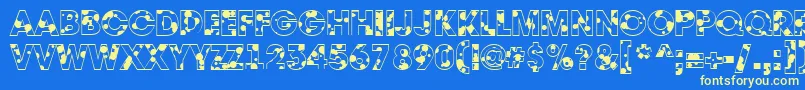 フォントAAvantedrp – 黄色の文字、青い背景