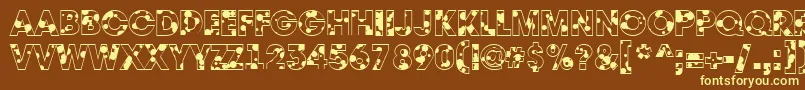 AAvantedrp-fontti – keltaiset fontit ruskealla taustalla