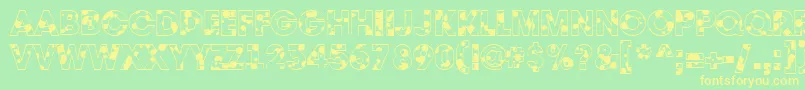 AAvantedrp-fontti – keltaiset fontit vihreällä taustalla