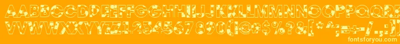 Czcionka AAvantedrp – żółte czcionki na pomarańczowym tle