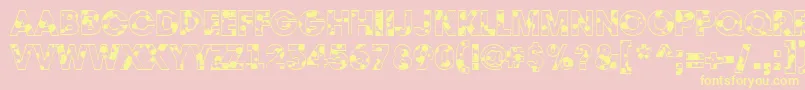 AAvantedrp-fontti – keltaiset fontit vaaleanpunaisella taustalla