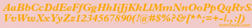 PlantinstdBolditalic Font – Orange Fonts on Pink Background