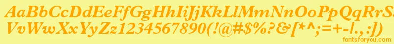 PlantinstdBolditalic Font – Orange Fonts on Yellow Background