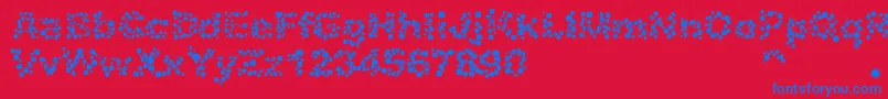 フォントAlphabet05 – 赤い背景に青い文字