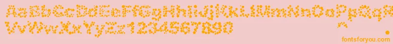 Alphabet05-Schriftart – Orangefarbene Schriften auf rosa Hintergrund