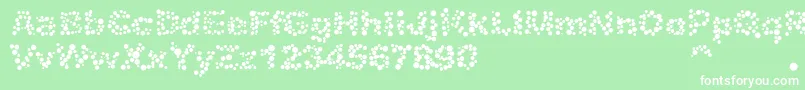 Alphabet05 Font – White Fonts on Green Background