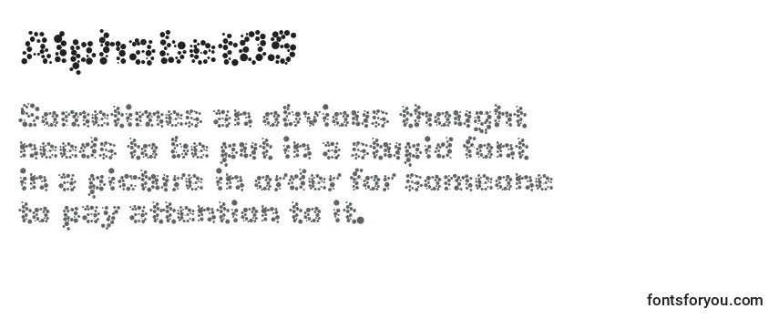 Review of the Alphabet05 Font