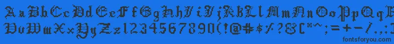 Digicastle Font – Black Fonts on Blue Background