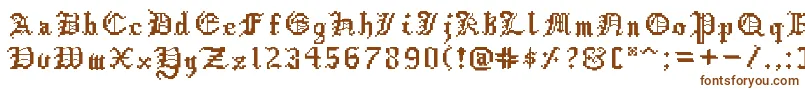 Digicastle-Schriftart – Braune Schriften auf weißem Hintergrund