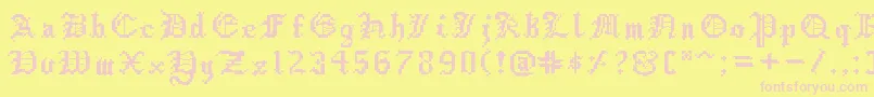Digicastle-fontti – vaaleanpunaiset fontit keltaisella taustalla