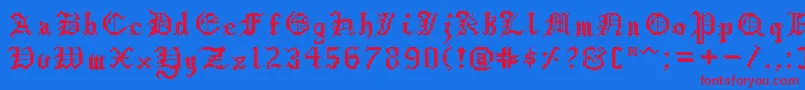 Digicastle Font – Red Fonts on Blue Background