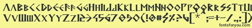 Anglodavek Font – Black Fonts on Yellow Background