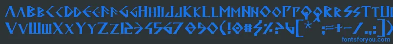 Anglodavek Font – Blue Fonts on Black Background