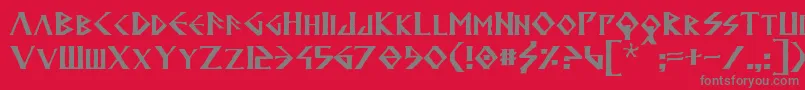 フォントAnglodavek – 赤い背景に灰色の文字