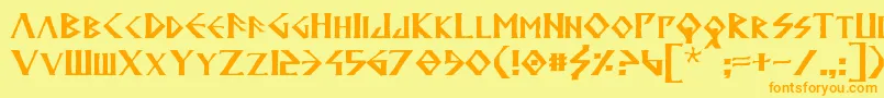 Anglodavek Font – Orange Fonts on Yellow Background