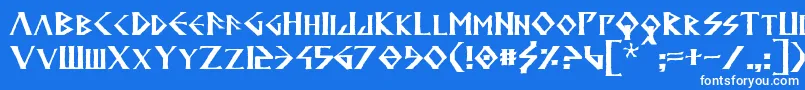 フォントAnglodavek – 青い背景に白い文字