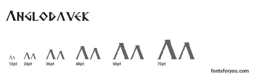 Размеры шрифта Anglodavek