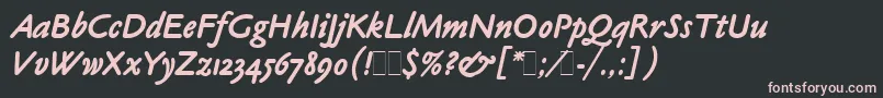 ClaudeSansBoldItalicLetPlain.1.0 Font – Pink Fonts on Black Background