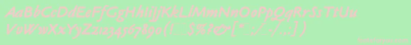 ClaudeSansBoldItalicLetPlain.1.0 Font – Pink Fonts on Green Background