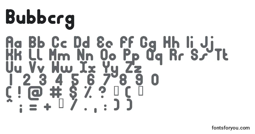 Bubbcrg Font – alphabet, numbers, special characters