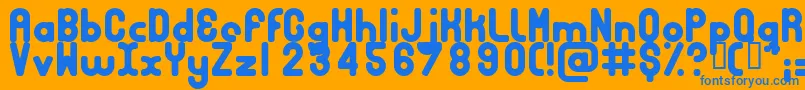 Bubbcrg Font – Blue Fonts on Orange Background