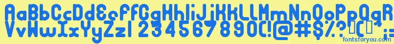 Bubbcrg Font – Blue Fonts on Yellow Background