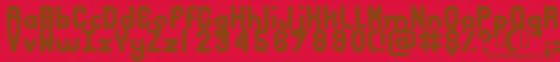 Bubbcrg Font – Brown Fonts on Red Background